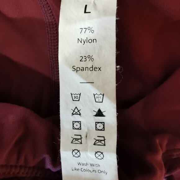 Halara Lace Up High Rise Flared Burgundy Stretch Yoga Pants - Sz L - Picture 6 of 6